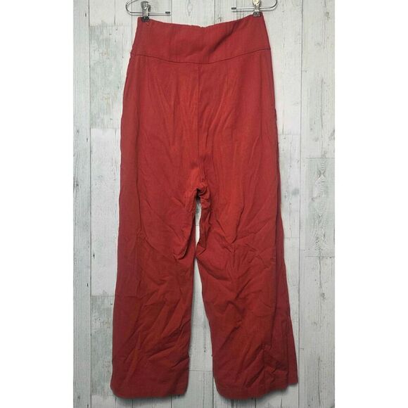 Free People Larissa Wide Leg Ankle Pants ONLY in Cayenne Red / Orange Sz 6 - Picture 5 of 8